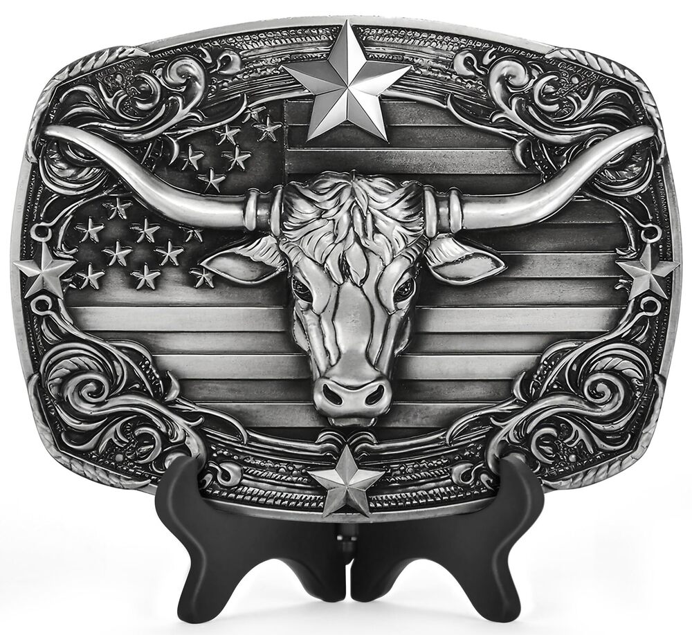 4203 Belt Buckle Western Cowboy - Texas Bull Western Belt Buckle Cowboy